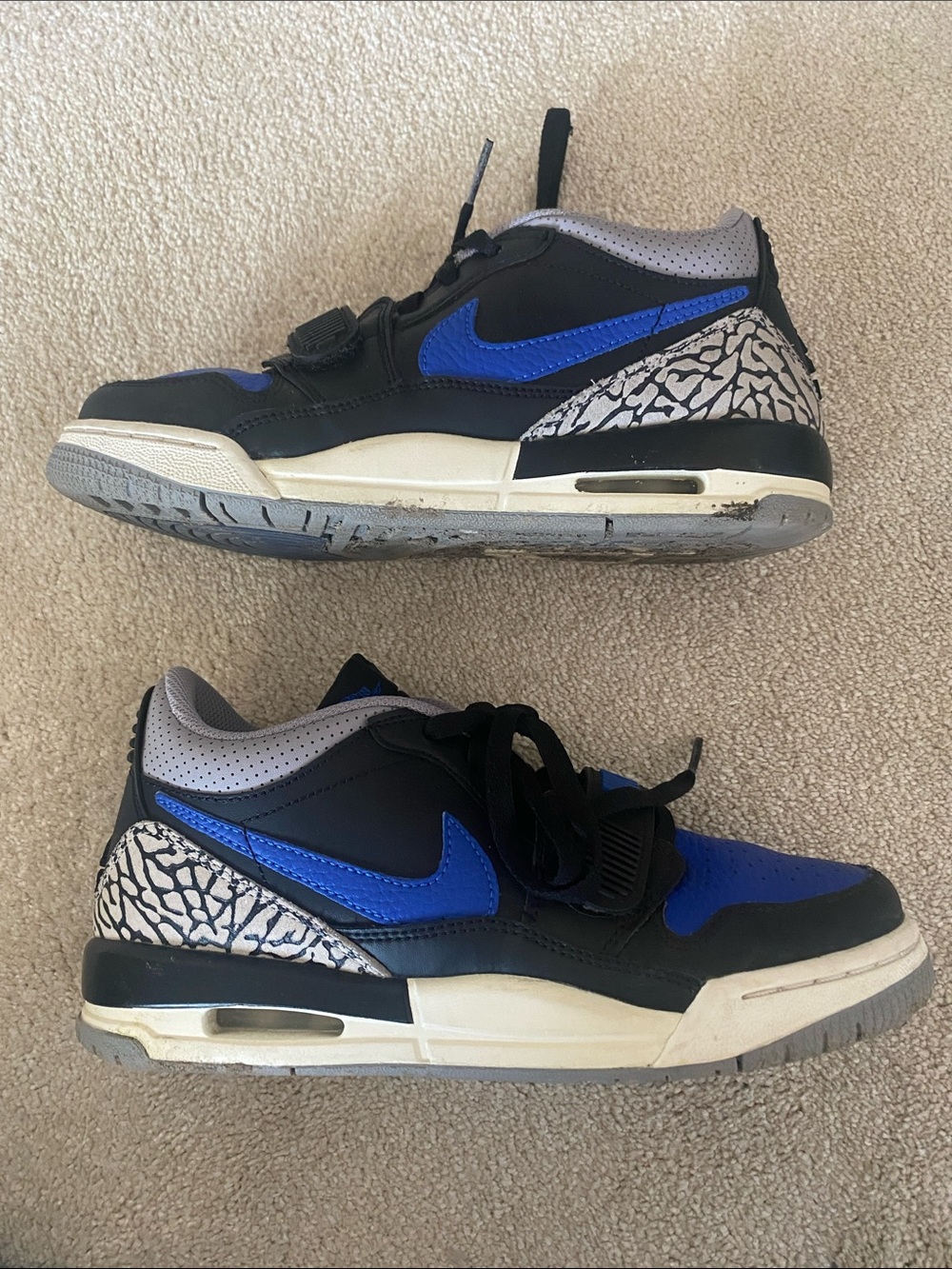 Nike Kids Black & Blue Low-Top Sneakers with Elephant Print